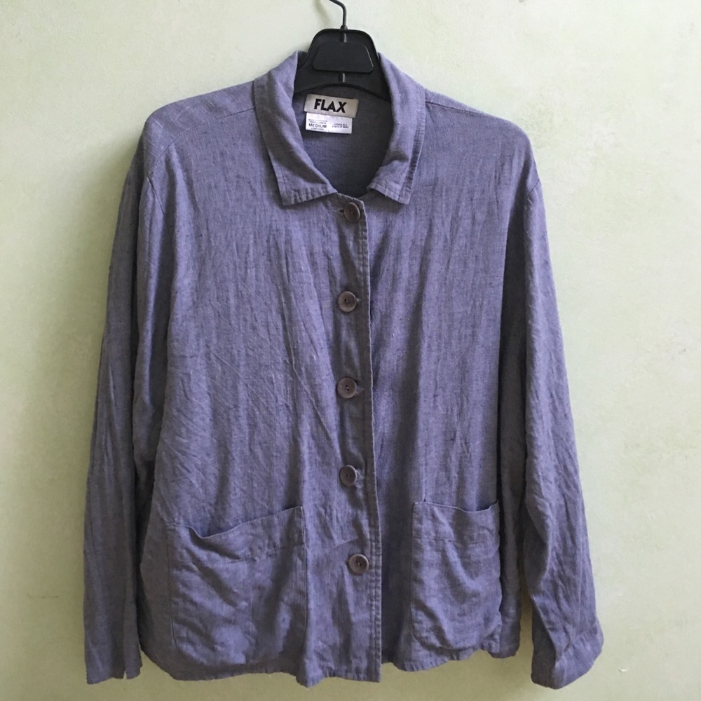 Indigo 100% Linen Workman Jacket